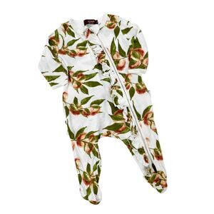 Milkbarn floral ruffle footsie one piece